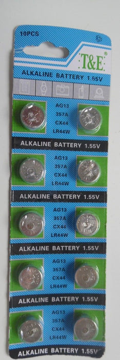 20 X T & E AG13 LR44 SR44 L1154 A76 1.5V ALKALINE BUTTON/COIN CELLS BATTERIES