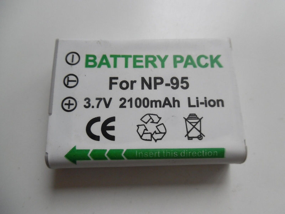 for Fujifilm NP-95 Replacement Lithium Rechargable Battery - 2100mAh