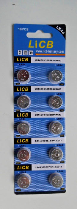 LiCB 10 PCS LR44 AG13 357 303 SR44 A76 Battery 1.5V Button Coin Cell Batteries