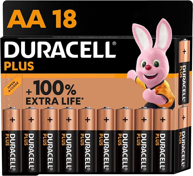 Duracell Plus AA Alkaline Batteries [Pack of 18],1,5V LR6 MN1500