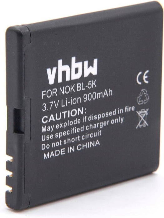 vhbw Battery replacement for Nokia BL-5K for Mobile Phone Smartphone (900mAh, 3.