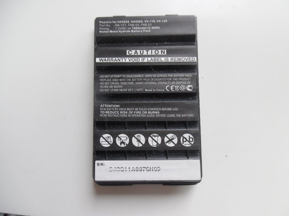 7.2V Battery for Standard Horizon HX270S HX370S HX500S FNB-64 Premium Cell