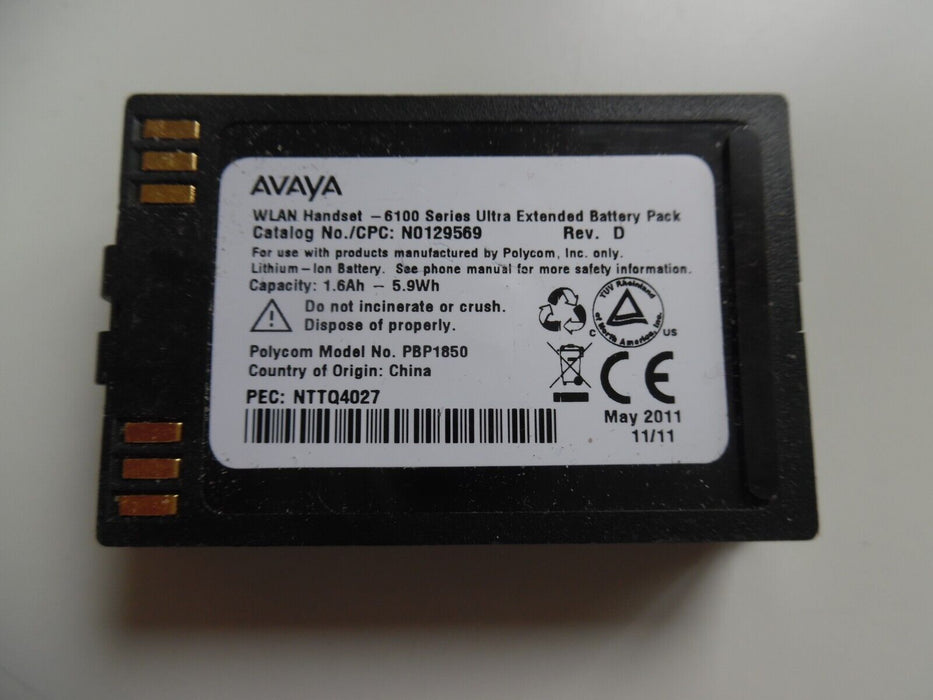 BPL100CL Replacement Battery For NEC 0381301, AVAYA 6100 Series N0129569 1.6Ah