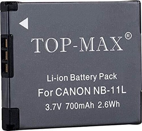 TOP-MAX NB-11L Battery for Canon PowerShot A2300 IS, A2400 IS, A2500, A2600, A34