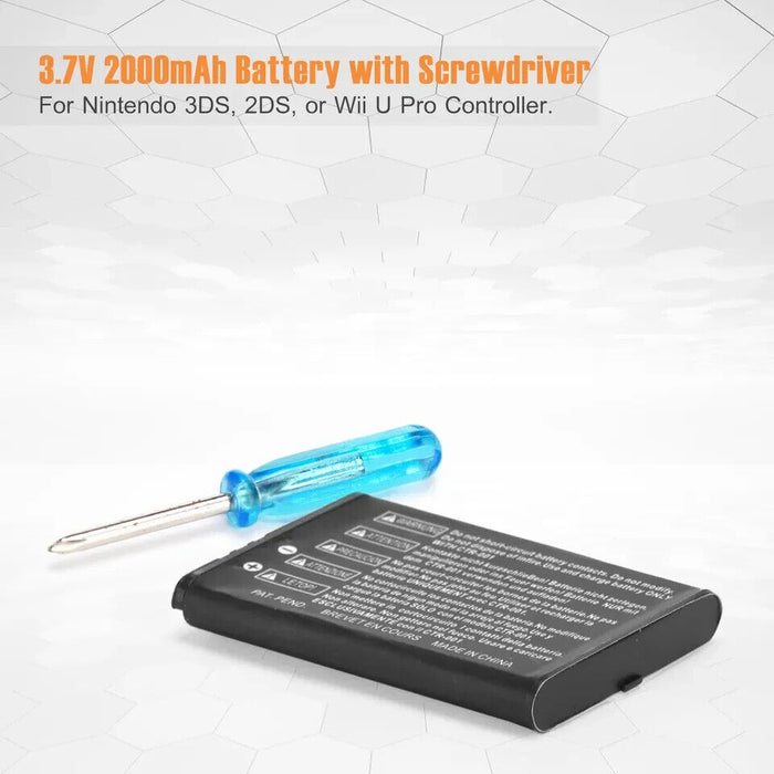 Battery Pack for Nintendo 3DS 2DS Wii U Pro Controller+Tool Replacement