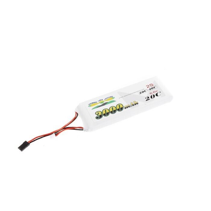 Morris’ Mini Motors 2s 6.6v 3000mAh 20c - 40c RX & Ignition LiFe Battery With JR