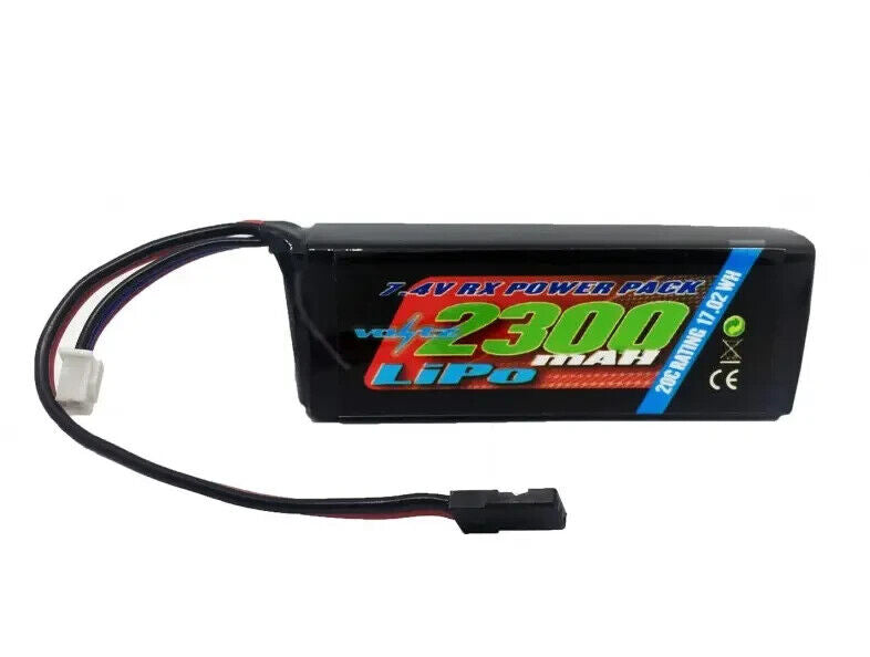 VZ0270 BATTERY VOLTZ 2300MAH 2S 7.4V RX LIPO STRAIGHT BATTERY PACK