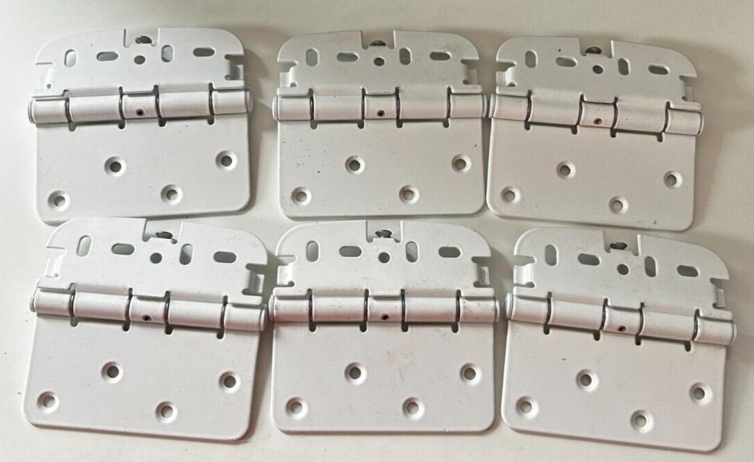 6 Fab and Fix Composite White Door Hinges