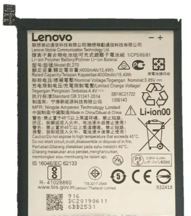 Lenovo BL270  Battery For Lenovo Vibe K6 Plus G Plus/G5 Plus Used