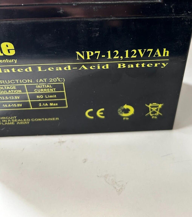 SolarRate NP7-12 12V 7Ah Battery For Caravan Scooter Lead Acid