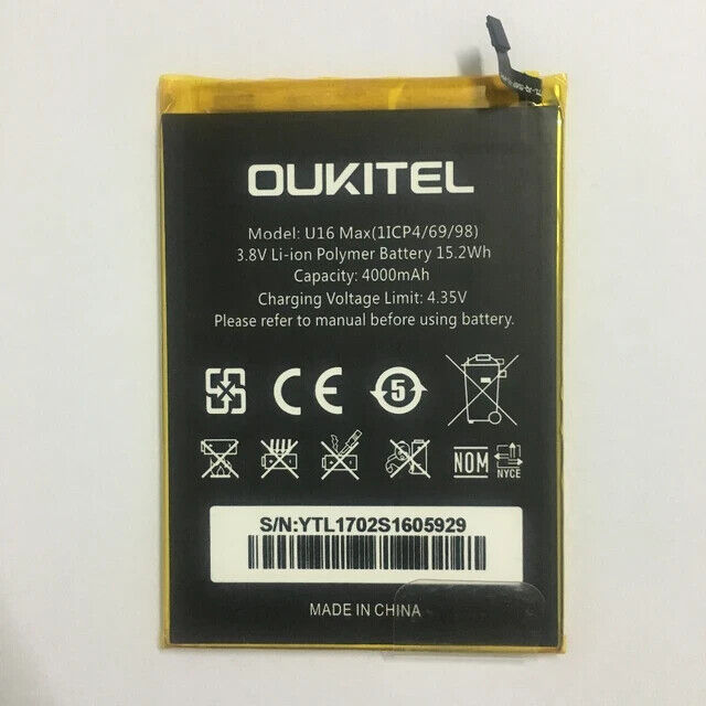 Oukitel U16 Max Battery Original High Capacity 4000mAh Battery Backup Replacemen