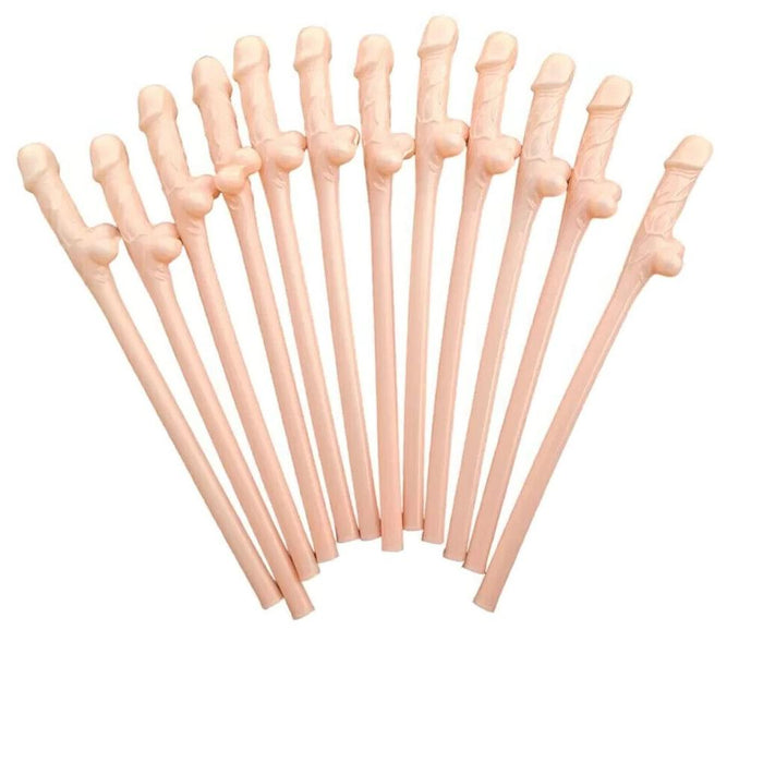 12 X Natural Willy straws Hen Night Party Straw Novelty Night Out Drinking straw