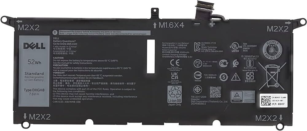 Genuine Dell DXGH8 Battery for XPS 13 9370 9380 Inspiron 7391 7490 0H754