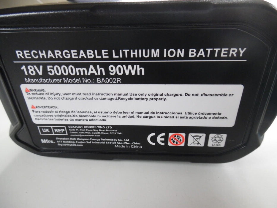 1x  18V 5.0Ah 90Wh Lithium Ion Battery For Ryobi BA002R