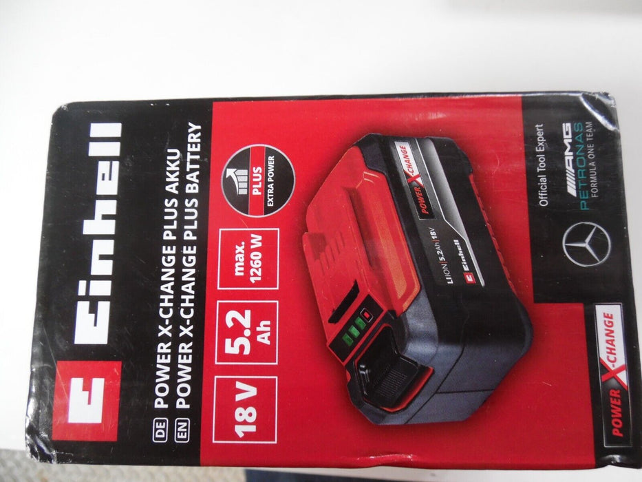 Einhell 5.2Ah PLUS 18V Battery Power X-Change Rechargeable Dust Resistant LED