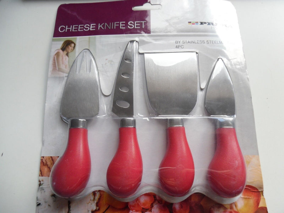 Cheese Butter Knife Set 4pc Stainless Steel Fork Cheese Cutter Slicer Serving