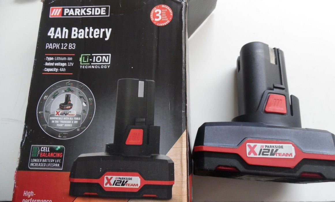 Parkside 12V 4Ah Battery Compatible With All "X 12V TEAM" Series Cordless Tool