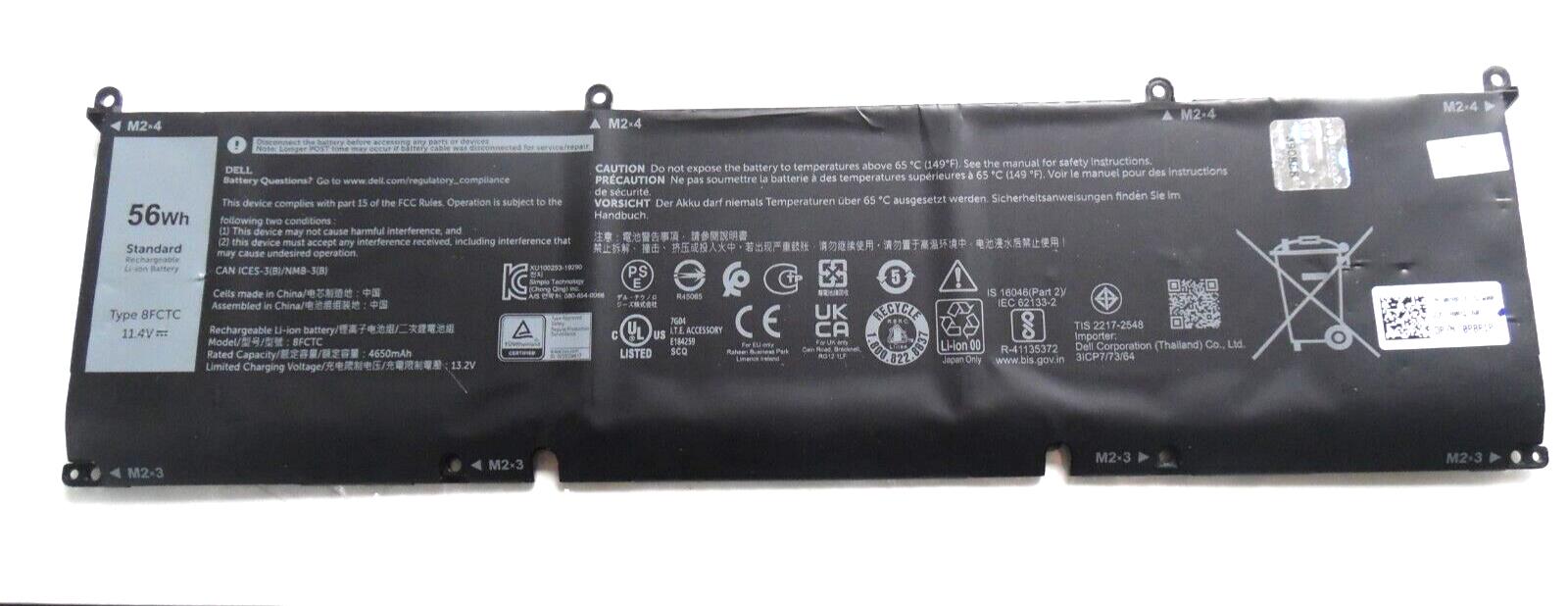 Battery 69KF2 8FCTC for Dell XPS 15 9500 9510 Precision 5550 5560 Series laptop