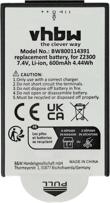 vhbw Li-ION Battery 600mAh (7.4V) for DSLR Polaroid CZA-05300 Pogo, Z2300, Z230E