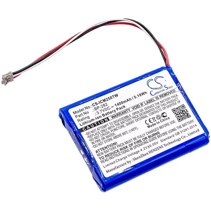 Two-Way Radio Battery for Icom BP-282 IC-M25 CS-ICM250TW 3.7V 1400mAh 5.18Wh NEW