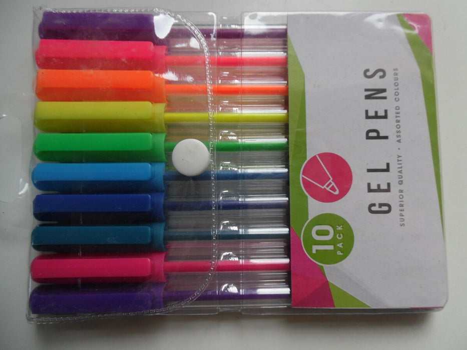 10 gel pens assorted colours