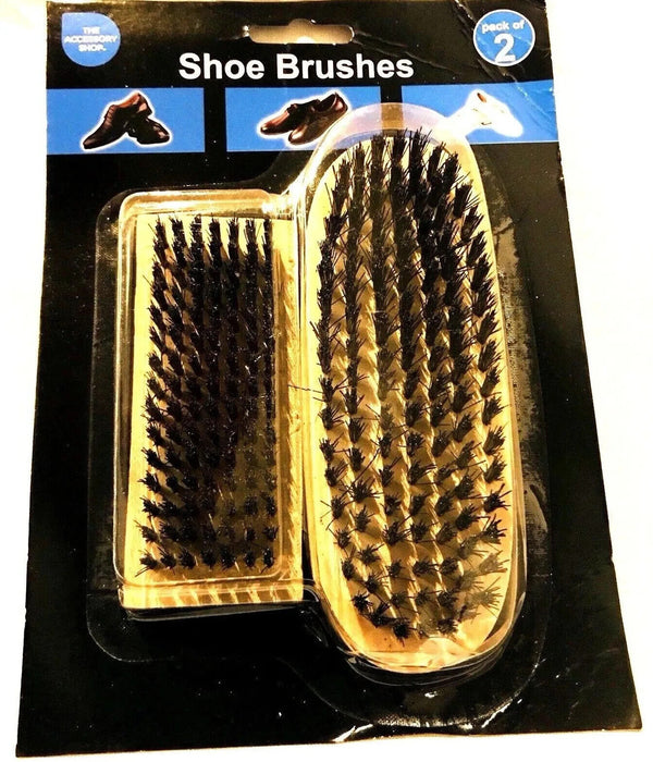 Pack OF 2  Shoe Boot Polish Brushes Set Shine Boot Non Scratch Leather two sizes