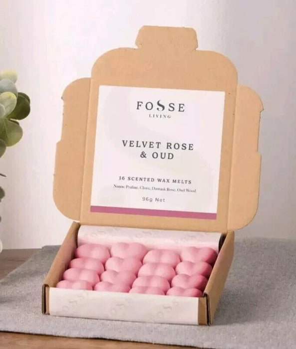 Fosse Living Velvet Rose & Oud 16 Scented Wax Melts Sealed Box