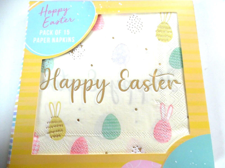 happy easter paper napkins pack of 15 paper napkins