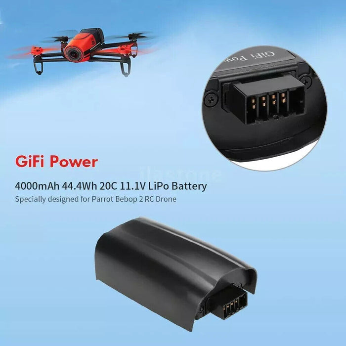 GiFi Power 4000mAh 20C 11.1V LiPo Battery for Parrot Bebop 2 Drone J6W9