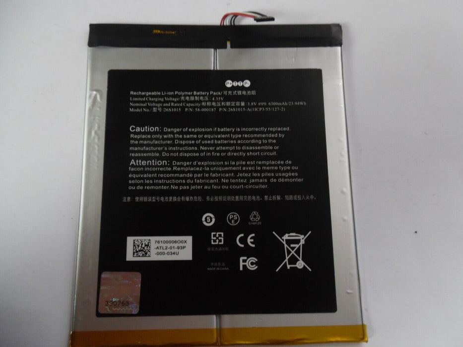 6200mAh Battery for Amazon M2V3R5 Black 26S1015-A 2955C7 58-000187 58-000280