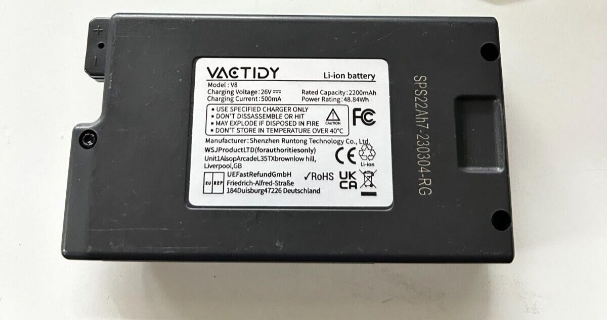 Vactidy V8 vacuum cleaner batteries, extend cleaning time and restore the perfor