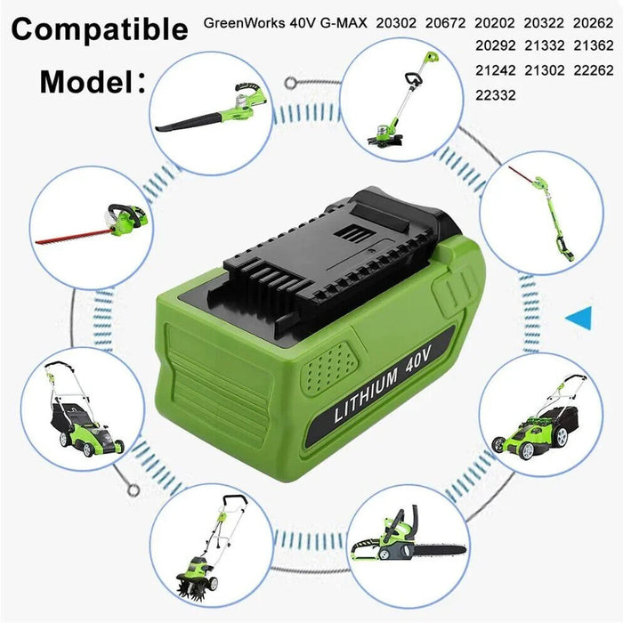 For GreenWorks 40V 2.5Ah Battery Replacement | Lithium Battery 29472 29462 Batte