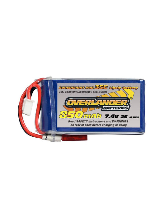 850mAh 2S 7.4v 35C LiPo Battery with BEC Connector