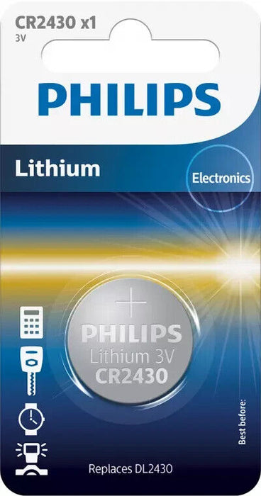 3 x Philips CR2430 3 Volt Lithium Coin Battery CR2430/00B