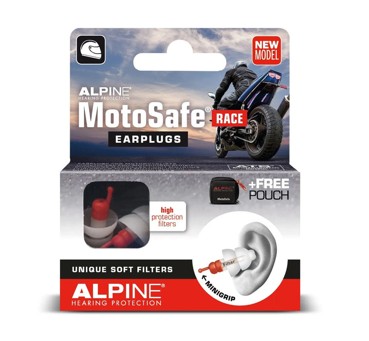 Motosafe Race Earplugs Alpine Hearing Protection Reusable Ear Plug Motorcycling