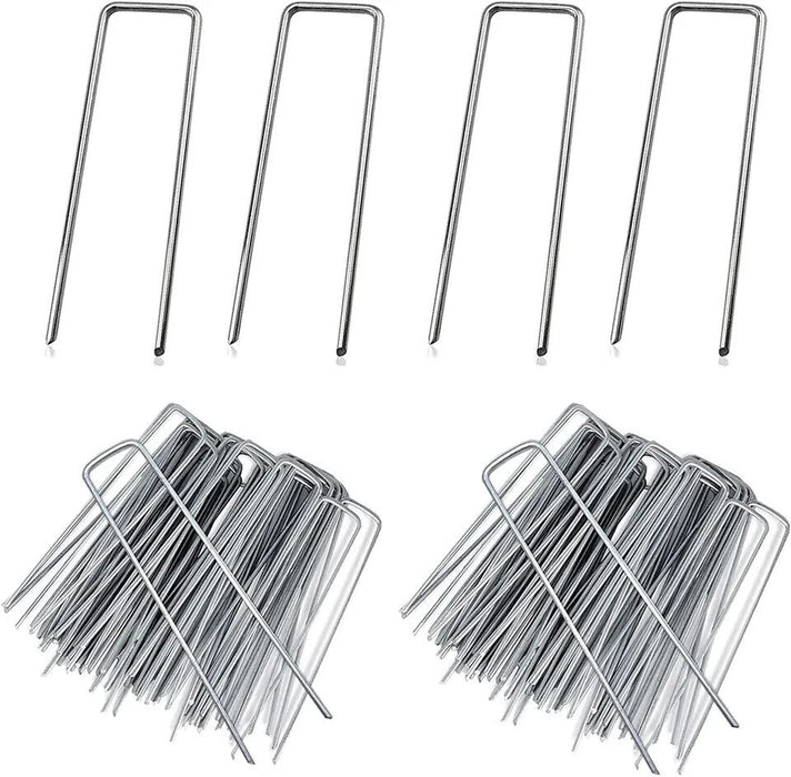 Galvanised Steel Securing Membrane Weed Control Fabric Pegs Metal 50 pack