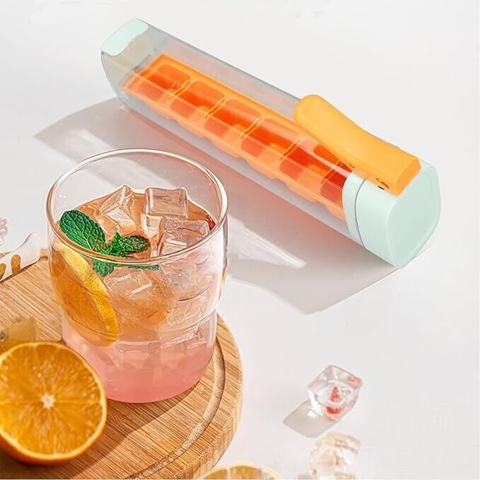 2PCS Ice Cube Trays,6 Grids Easy Release Reusable Ice Cube Molds with Lids and B