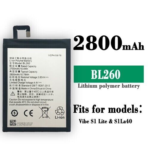 BATTERY 2700Mah for LENOVO VIBE S1 LITE BL260 NEW