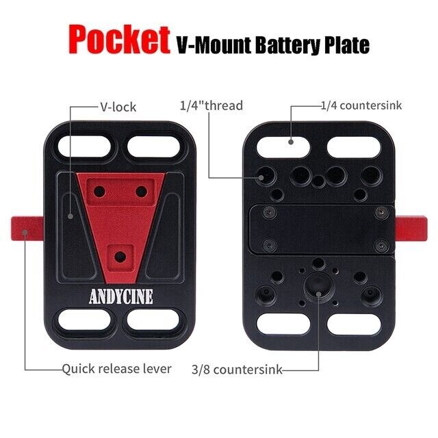 Andycine Pocket V-Mount Batterij Plaat Quick Release V-Lock Montage