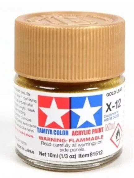 Tamiya - Colore acrilico X-12 Gold Leaf 6pz da 10ml  lucido