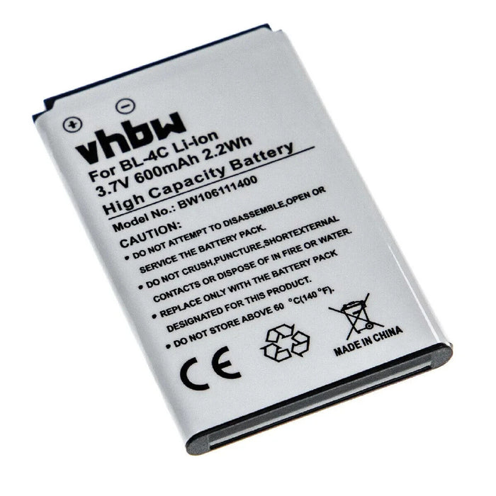 vhbw BL-4C for NOKIA 2220 Slide, 2220s, 2690, 3500 Classic Battery