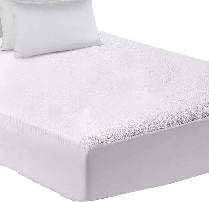 ECOBIZ Cotton Single Waterproof Mattress Protector Bed Single, White