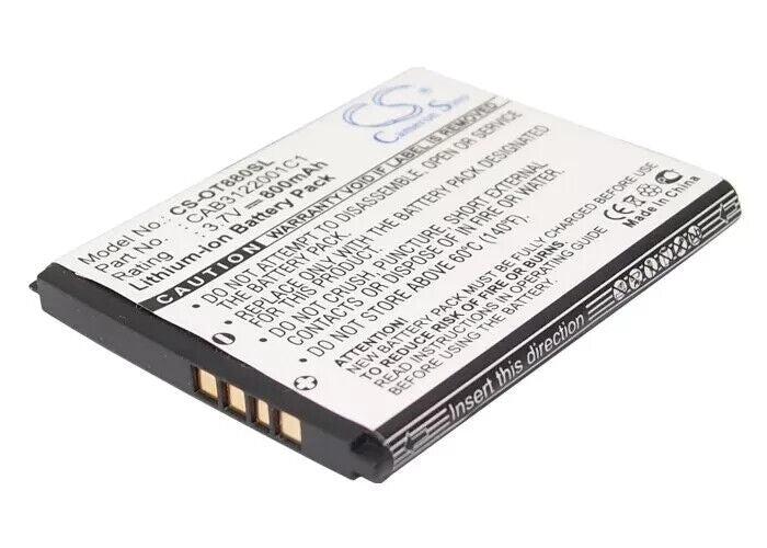 Replacement CS-OT880SL for Alcatel One Touch - 3.7 Volt 800mAh Li-Ion