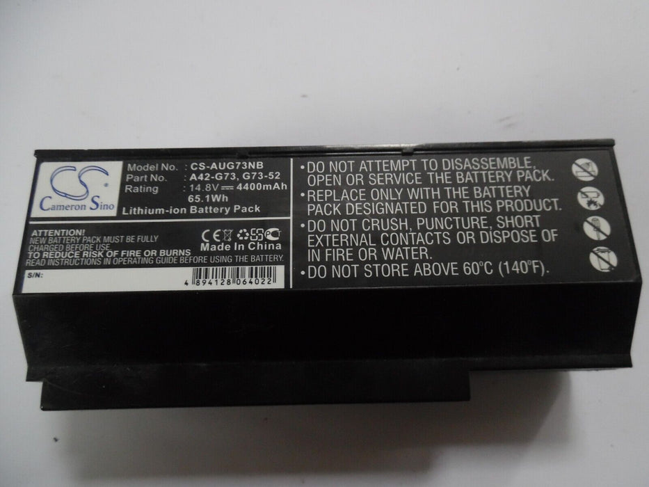 CS-AUG73NB Notebook battery 4400mAh compatible with [Asus] G53, G53J, G53JW, G53