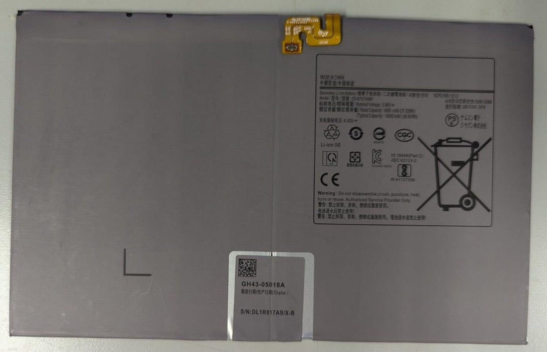 Battery EB-BT975ABY For Galaxy Tab S7 Plus SM-T970 SM-T976 10090mAh Replacement