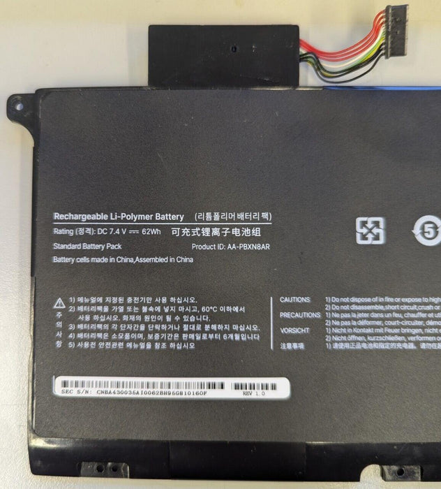 Battery for Samsung NP900X4C-A03DE 62Whr 7.4V
