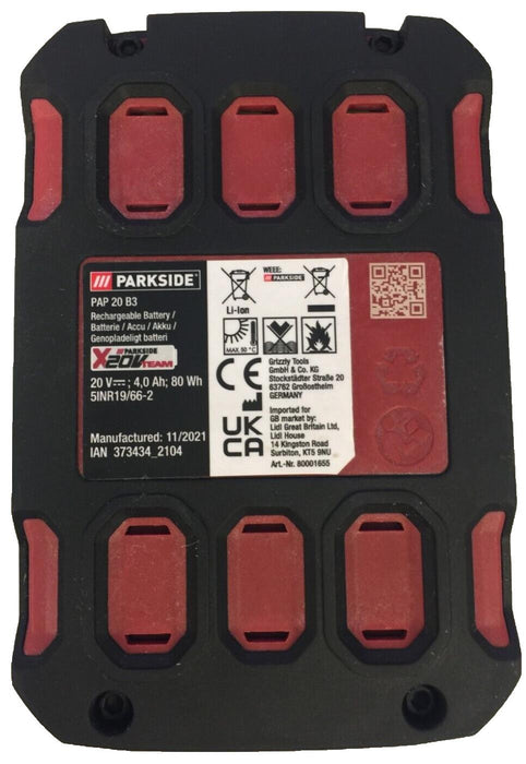 Parkside 20V, 4Ah Rechargeable Battery PAP 20 B3 (with 3-stage charge status)