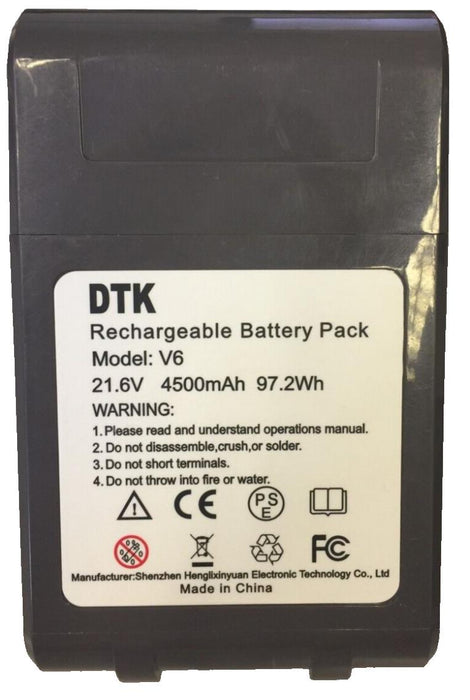 Replacement Battery For Dyson V6 Model DC58 6000mAh 21.6V