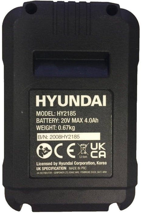 Hyundai 20V MAX Range – 4Ah Li-Ion Replacement Battery | HY2185