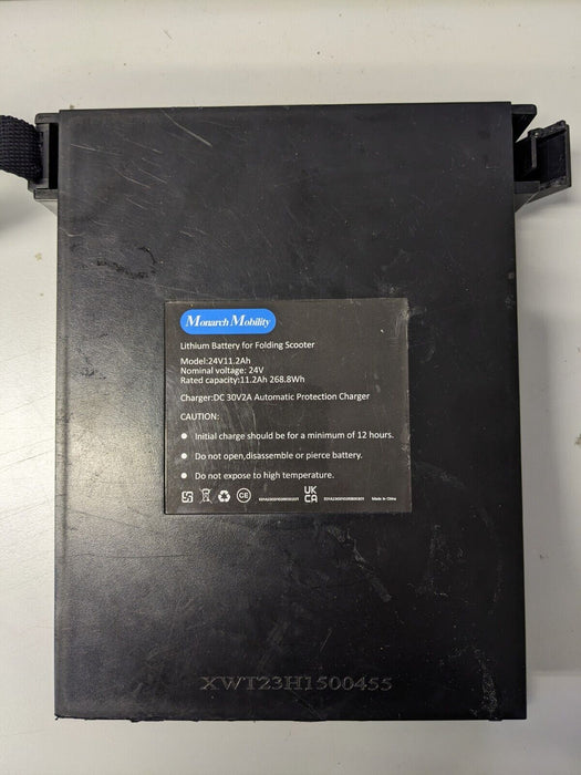 Monarch Mobility 24V 11.2Ah Li-ion Battery for Folding Scooter, Model 24V11.2Ah